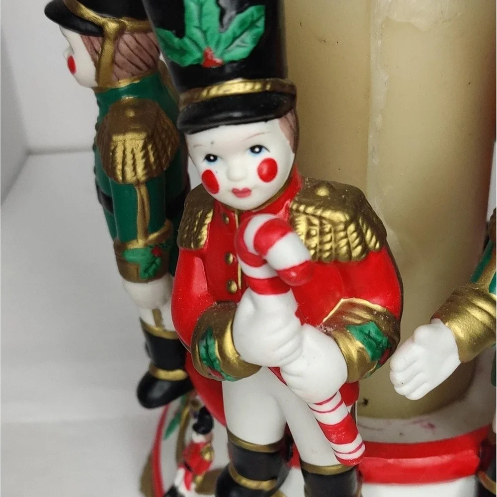 Vintage PartyLite Soldier Drummer Boy‎ Nutcracker Christmas Pillar Candle Holder